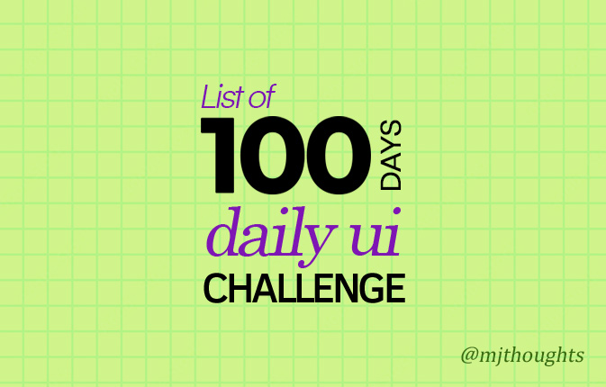 List of 100 Days Daily UI Challenges